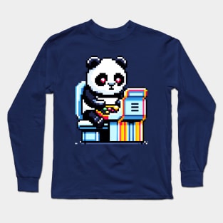 Retro Pixel Panda - Classic Arcade Gaming Design Long Sleeve T-Shirt